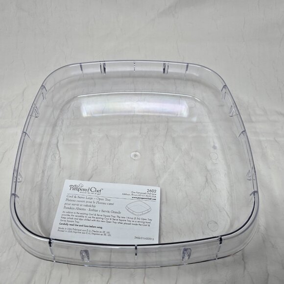 Pampered Chef Large Square Cool & Serve with 5-section and Open Trays - Picture 4 of 6